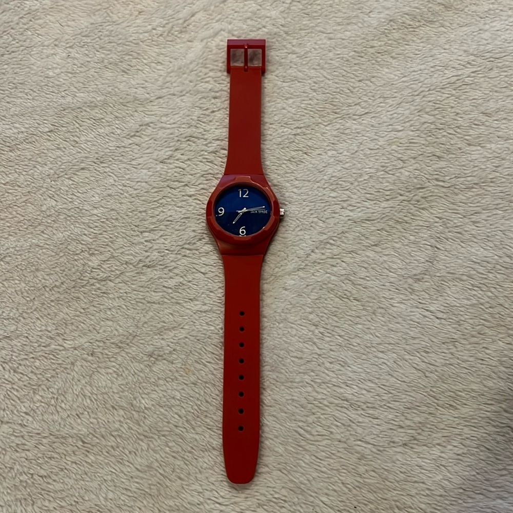 Jack Spade Red Silicone Band Watch
